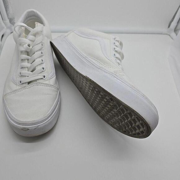 Old Skool Vans Canvas Shoe 8 Men 9.5 Women White - Picture 5 of 10